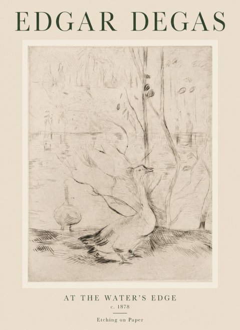 Edgar Degas At the Water's Edge No1 - Plakát