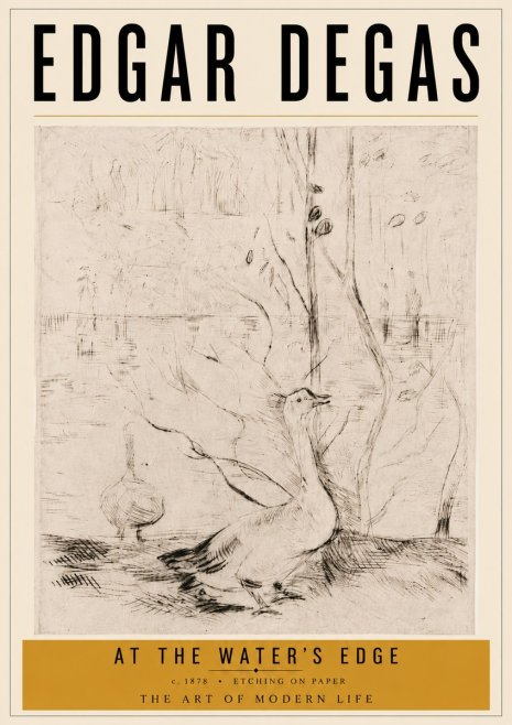 Edgar Degas At the Water's Edge No6 - Plakát