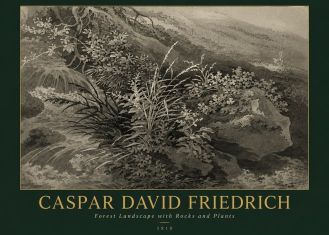 Caspar David Friedrich Forest Landscape with Rocks and Plants No3 - Plakát