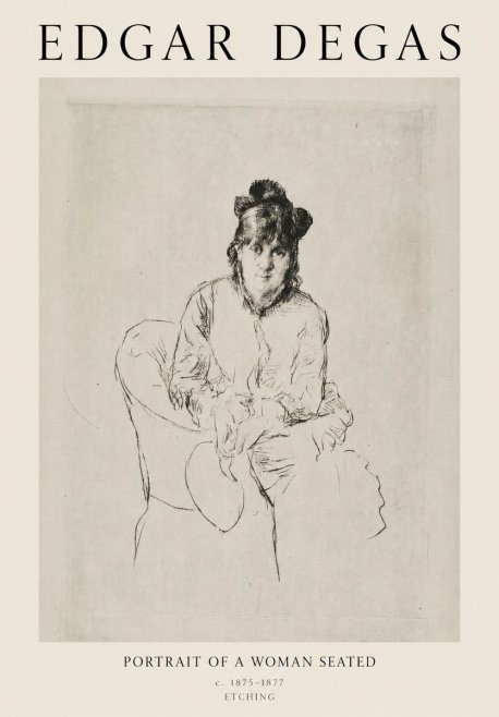 Edgar Degas Portrait of a Woman Seated No1 - Plakát