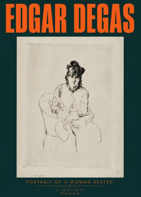 Edgar Degas Portrait of a Woman Seated No3 - Plakát
