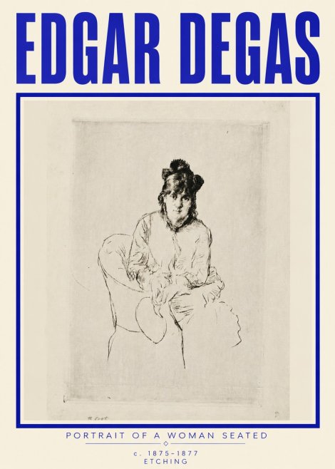 Edgar Degas Portrait of a Woman Seated No4 - Plakát