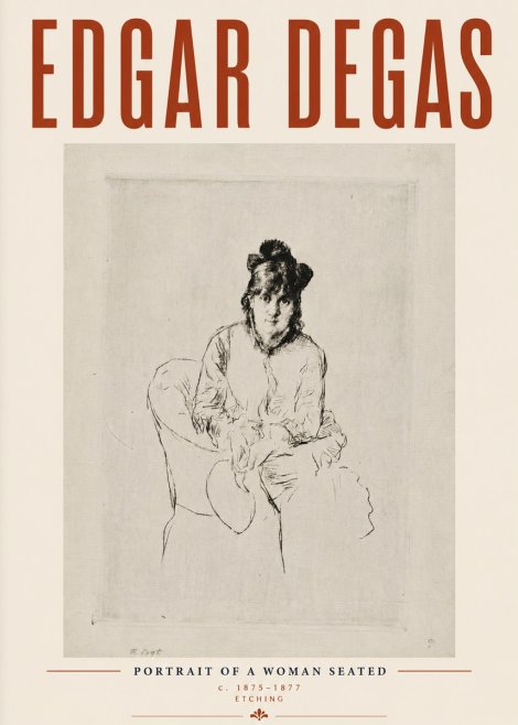 Edgar Degas Portrait of a Woman Seated No6 - Plakát