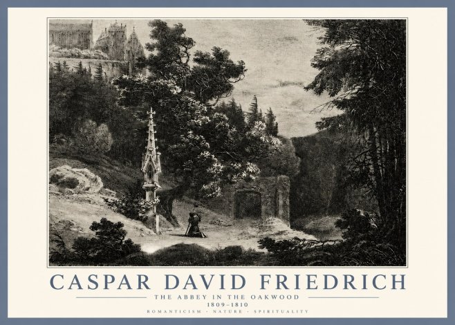 Caspar David Friedrich The Abbey in the Oakwood No3 - Plakát
