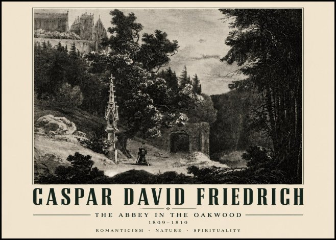 Caspar David Friedrich The Abbey in the Oakwood No4 - Plakát