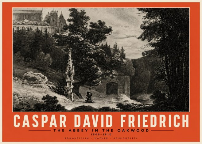 Caspar David Friedrich The Abbey in the Oakwood No6 - Plakát