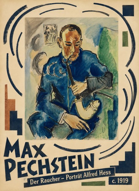 Max Pechstein Der Raucher – Porträt Alfred Hess No6 - Plakát