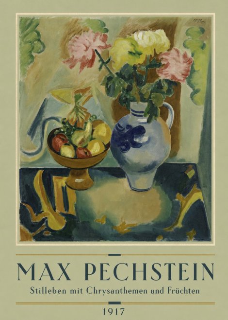 Max Pechstein Stilleben Mit Chrysanthemen Und Früchten No2 - Plakát
