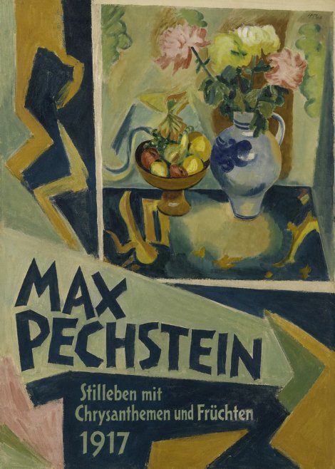 Max Pechstein Stilleben Mit Chrysanthemen Und Früchten No3 - Plakát