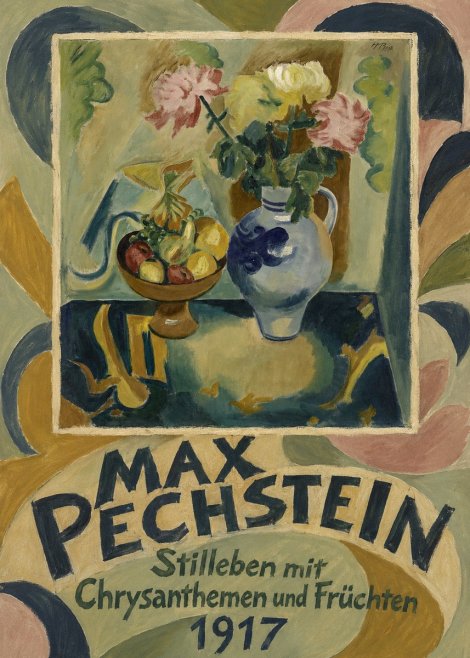 Max Pechstein Stilleben Mit Chrysanthemen Und Früchten No5 - Plakát