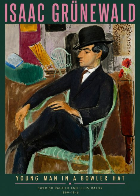 Isaac Grünewald Young Man in a Bowler Hat No3 - Plakát