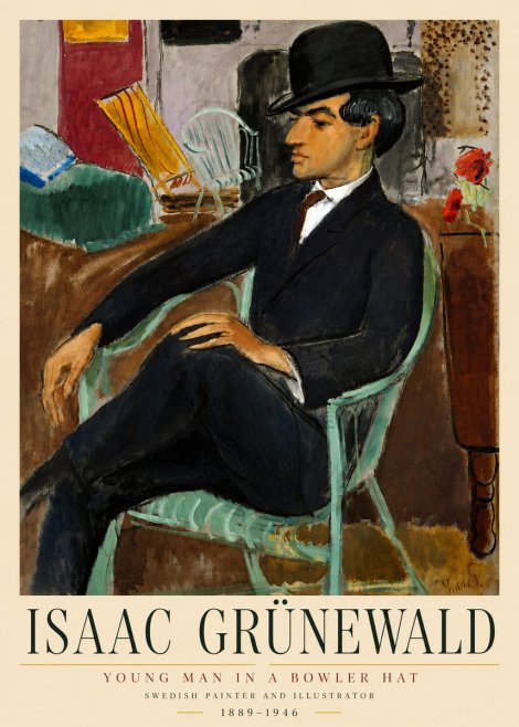 Isaac Grünewald Young Man in a Bowler Hat No4 - Plakát