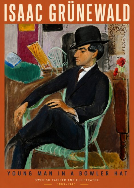 Isaac Grünewald Young Man in a Bowler Hat No5 - Plakát