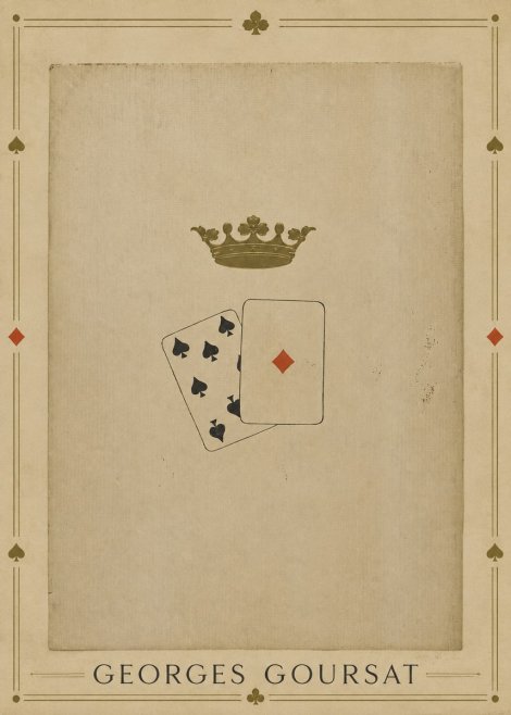 Georges Goursat Crown and Playing Cards No1 - Plakát