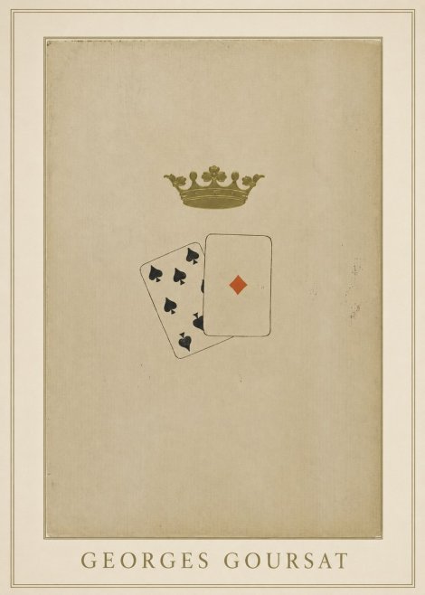 Georges Goursat Crown and Playing Cards No3 - Plakát