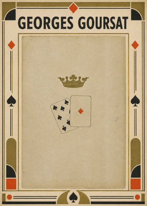 Georges Goursat Crown and Playing Cards No4 - Plakát