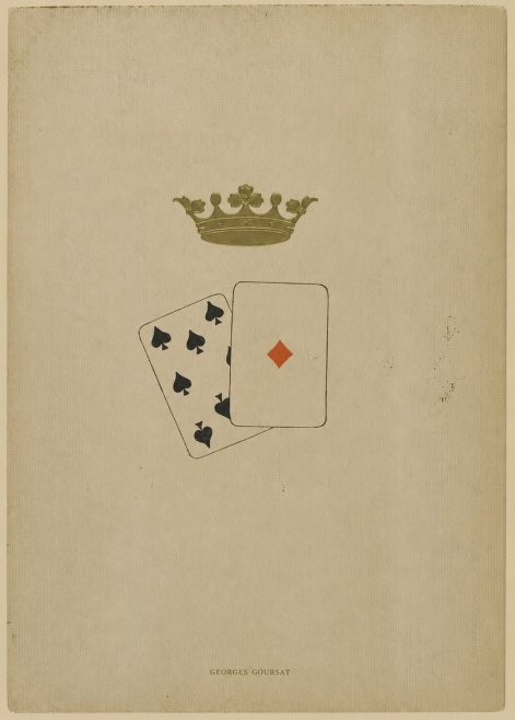 Georges Goursat Crown and Playing Cards No6 - Plakát
