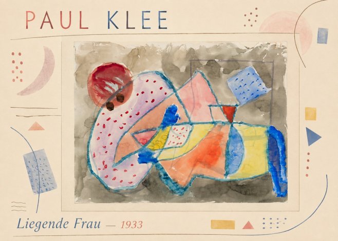 Paul Klee Liegende Frau - 1933 No2 - Plakát