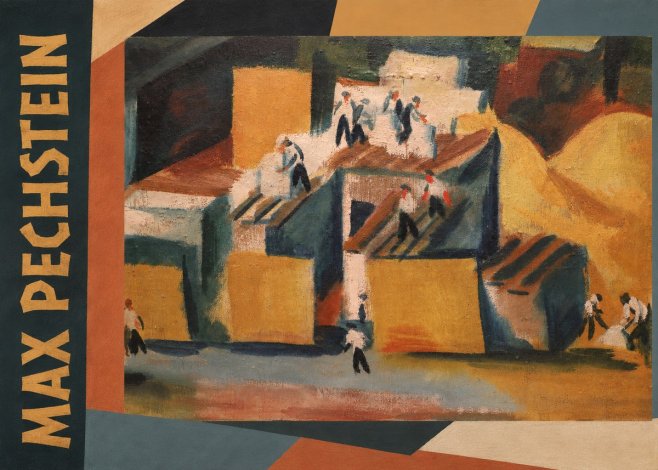 Max Pechstein Workers on Rooftops No2 - Plakát