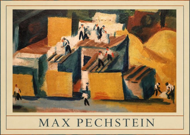 Max Pechstein Workers on Rooftops No5 - Plakát