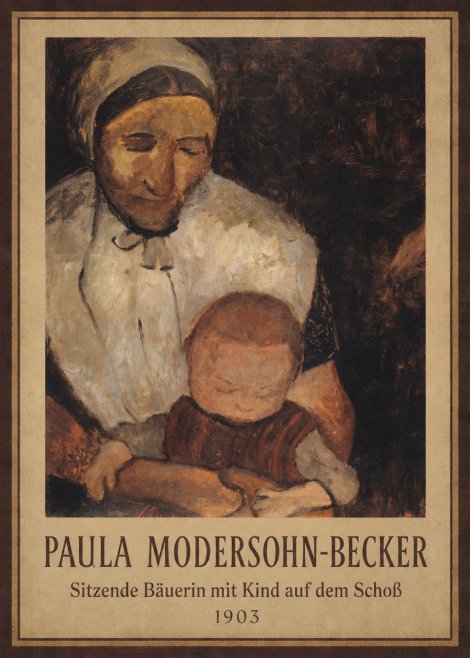 Paula Modersohn-Becker Sitzende Bäuerin Mit Kind Auf Dem Schoß No1 - Plakát