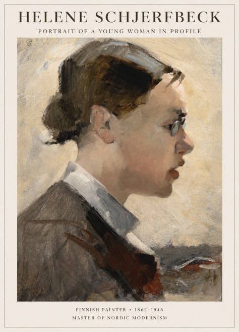 Helene Schjerfbeck Portrait of a Young Woman in Profile No1 - Plakát