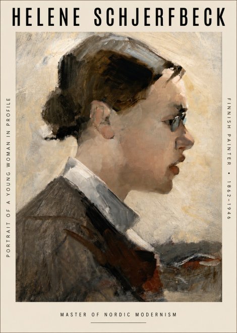 Helene Schjerfbeck Portrait of a Young Woman in Profile No4 - Plakát