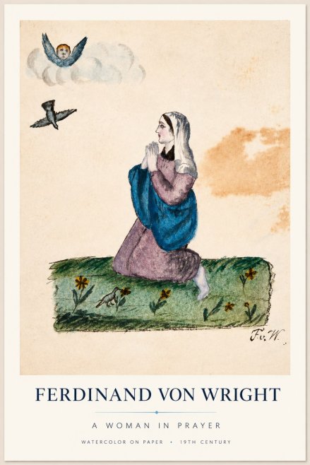 Ferdinand von Wright A Woman in Prayer No1 - Plakát