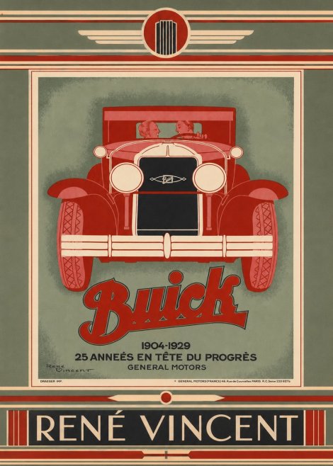 René Vincent Buick - 25 Années En Tête Du Progrès No4 - Plakát