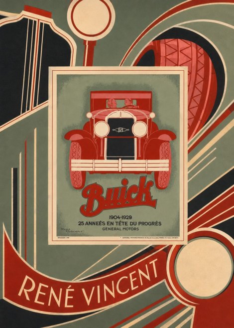 René Vincent Buick - 25 Années En Tête Du Progrès No6 - Plakát