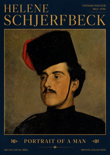 Helene Schjerfbeck Portrait of a Man II No4 - Plakát