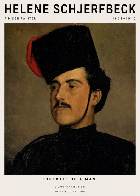 Helene Schjerfbeck Portrait of a Man II No6 - Plakát