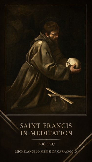 Michelangelo Merisi da Caravaggio Saint Francis in Meditation I No2 - Plakát