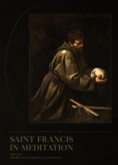 Michelangelo Merisi da Caravaggio Saint Francis in Meditation I No5 - Plakát