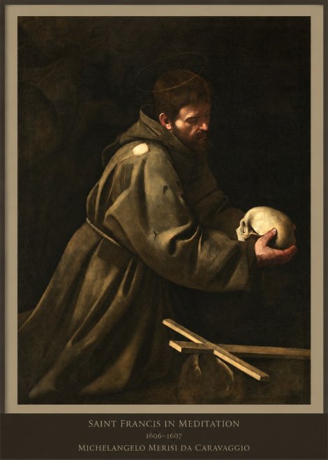 Michelangelo Merisi da Caravaggio Saint Francis in Meditation I No6 - Plakát