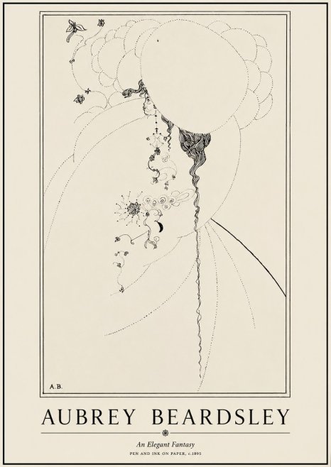 Aubrey Beardsley An Elegant Fantasy No1 - Plakát