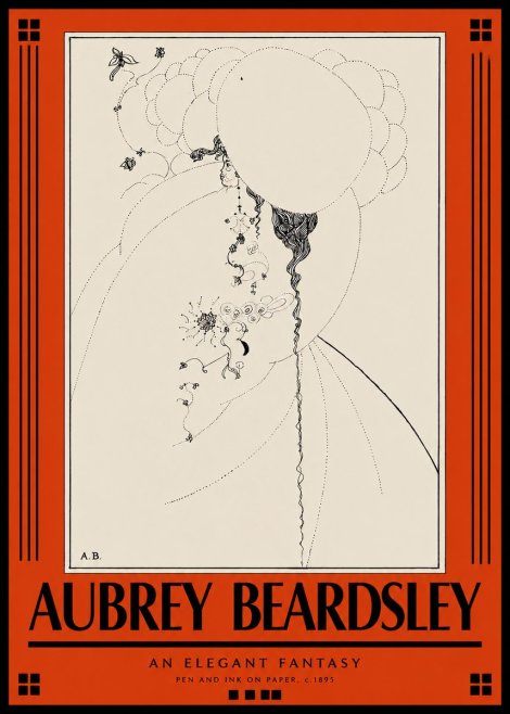 Aubrey Beardsley An Elegant Fantasy No3 - Plakát