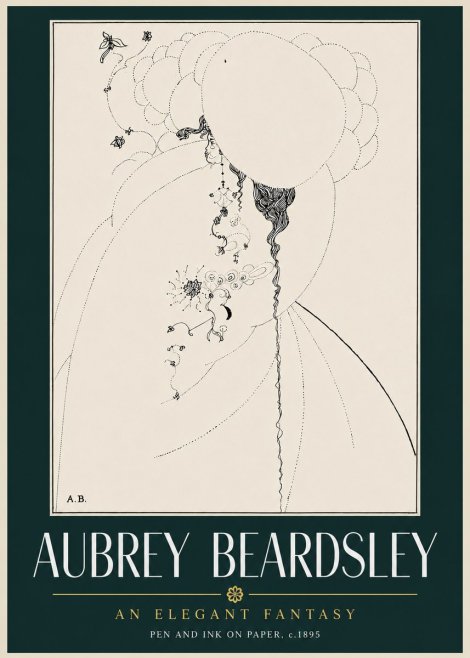 Aubrey Beardsley An Elegant Fantasy No4 - Plakát