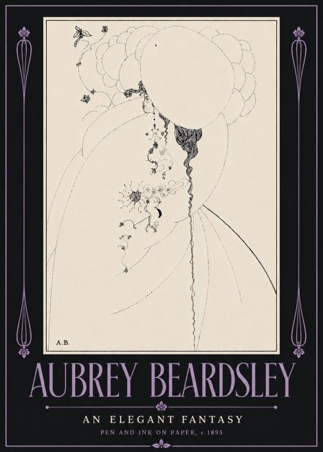 Aubrey Beardsley An Elegant Fantasy No6 - Plakát