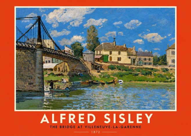 Sisley The Bridge at Villeneuve-la-garenne I No6 - Plakát