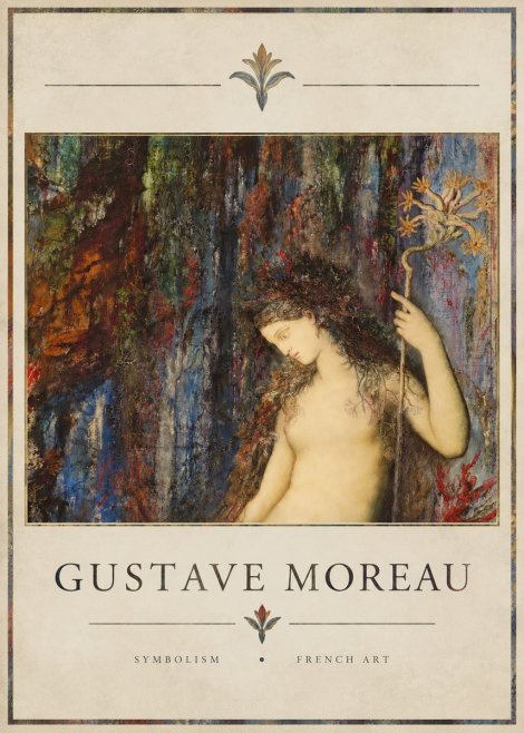 Gustave Moreau The Flower with the Human Head No4 - Plakát