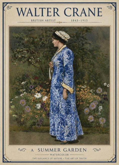 Walter Crane A Summer Garden No1 - Plakát