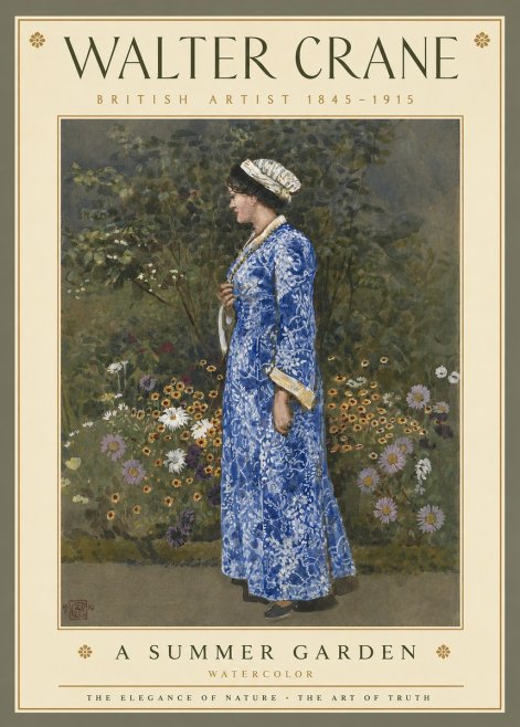 Walter Crane A Summer Garden No3 - Plakát