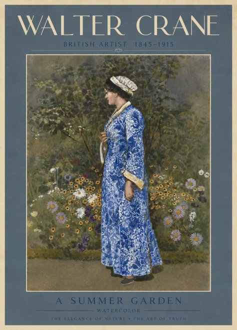 Walter Crane A Summer Garden No4 - Plakát