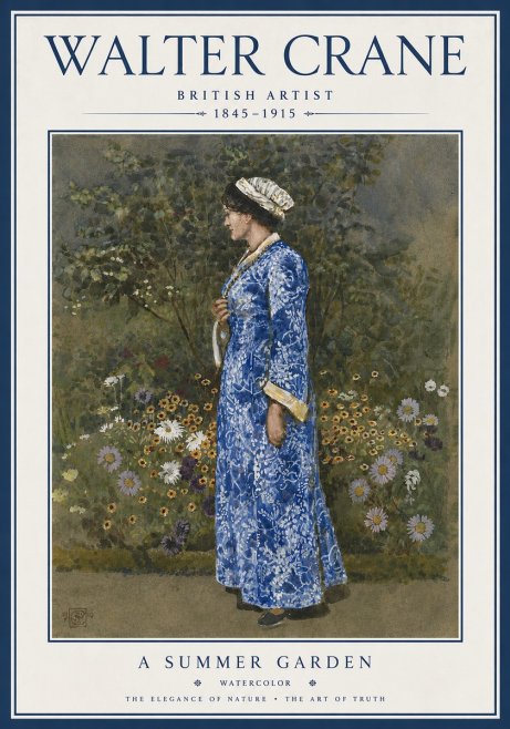 Walter Crane A Summer Garden No5 - Plakát