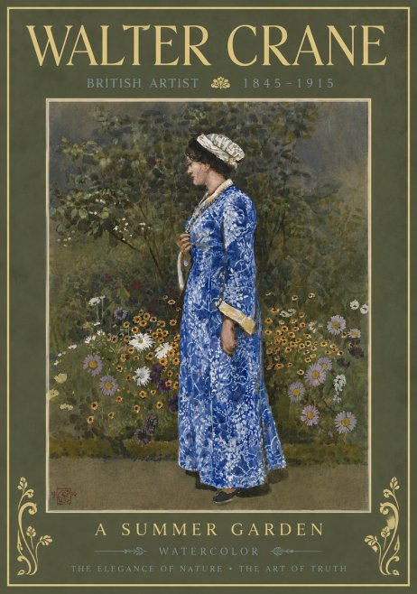 Walter Crane A Summer Garden No6 - Plakát