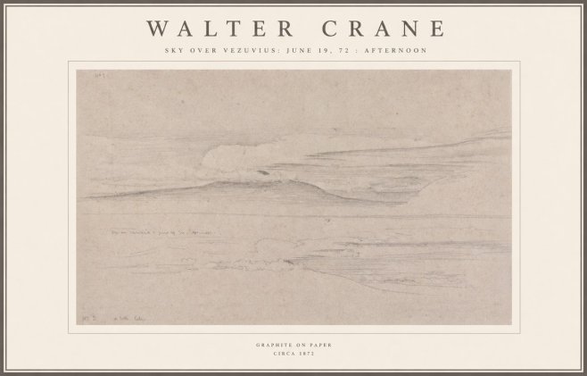 Walter Crane Sky over Vezuvius: June 19, 72 : Afternoon No1 - Plakát