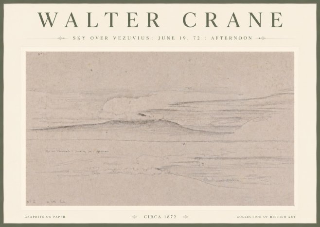 Walter Crane Sky over Vezuvius: June 19, 72 : Afternoon No4 - Plakát