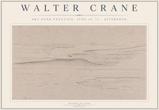 Walter Crane Sky over Vezuvius: June 19, 72 : Afternoon No5 - Plakát