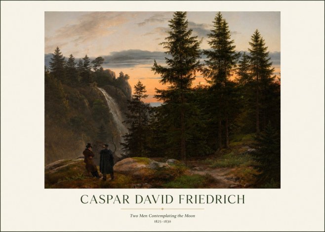 Caspar David Friedrich Two Men Contemplating the Moon I No1 - Plakát